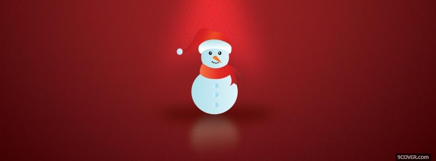 Photo snowman with red hat Facebook Cover for Free