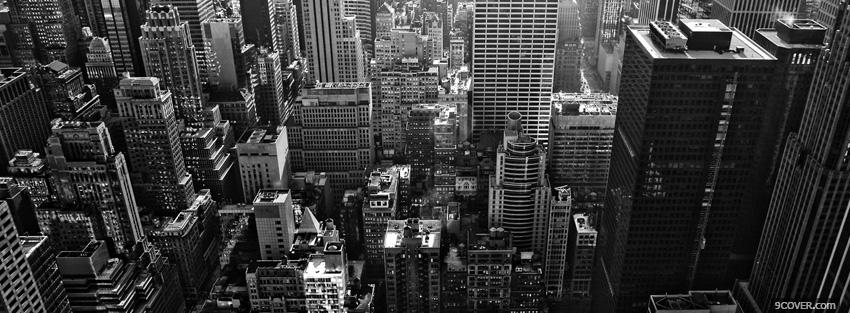 Photo black and white new york buildings Facebook Cover for Free