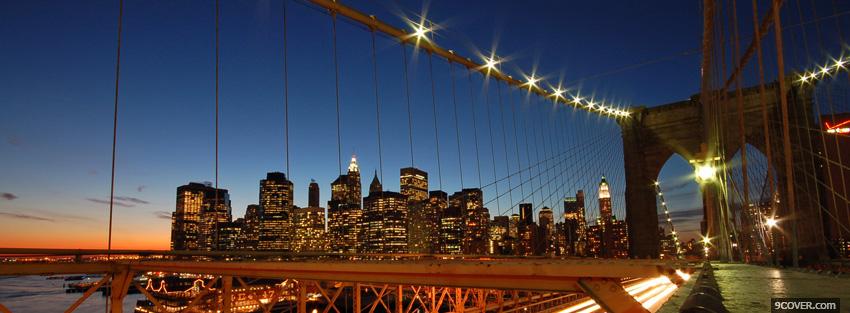 Photo city long exposure new york Facebook Cover for Free