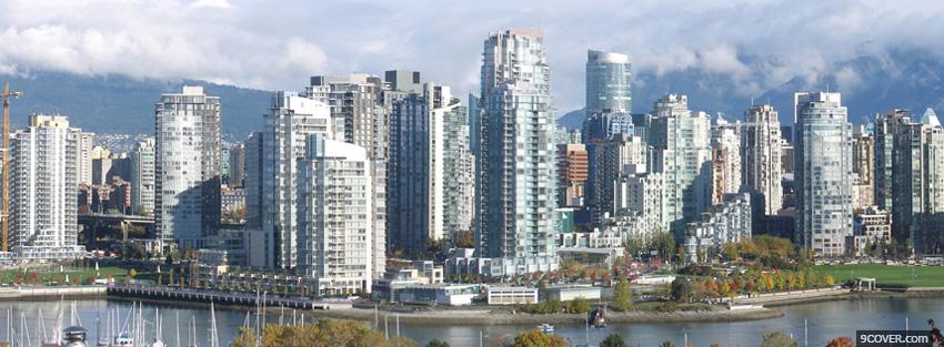 Photo city vancouver horizon Facebook Cover for Free