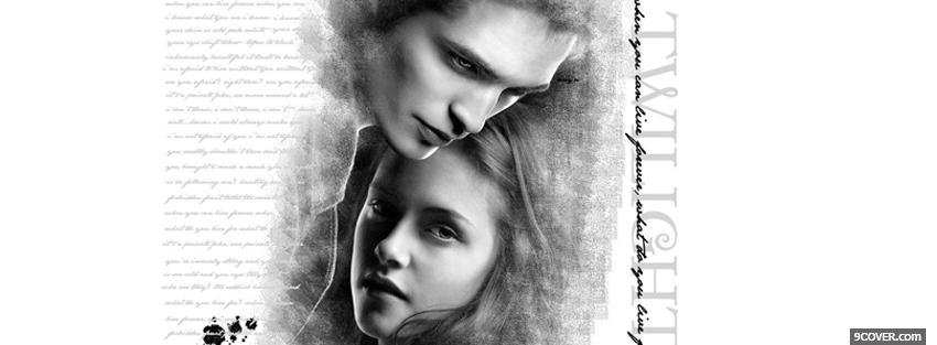 Photo black and white edward and bella Facebook Cover for Free