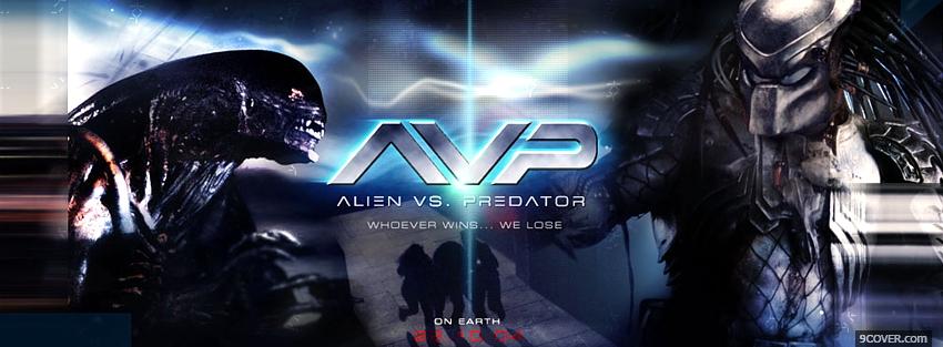 Photo alien vs predator on earth Facebook Cover for Free