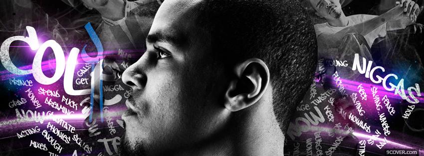 Photo j cole colorful words Facebook Cover for Free
