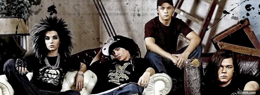 Photo tokio hotel group sitting Facebook Cover for Free