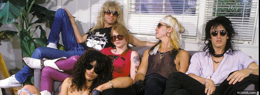 Photo guns n roses chilling together Facebook Cover for Free