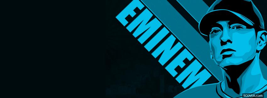 Photo music eminem in blue Facebook Cover for Free