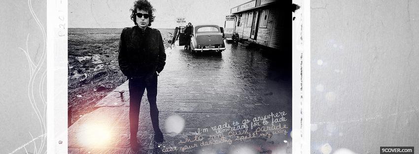 Photo bob dylan outside with car Facebook Cover for Free