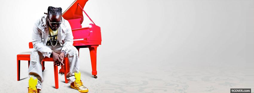Photo music t pain with red piano Facebook Cover for Free
