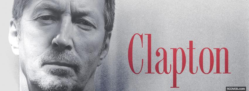 Photo black and white clapton in red Facebook Cover for Free