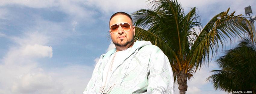 Photo dj khaled with palm trees Facebook Cover for Free