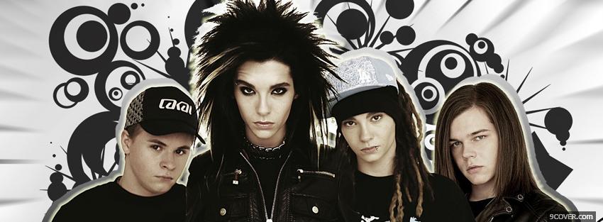 Photo tokio hotel with abstract backround Facebook Cover for Free