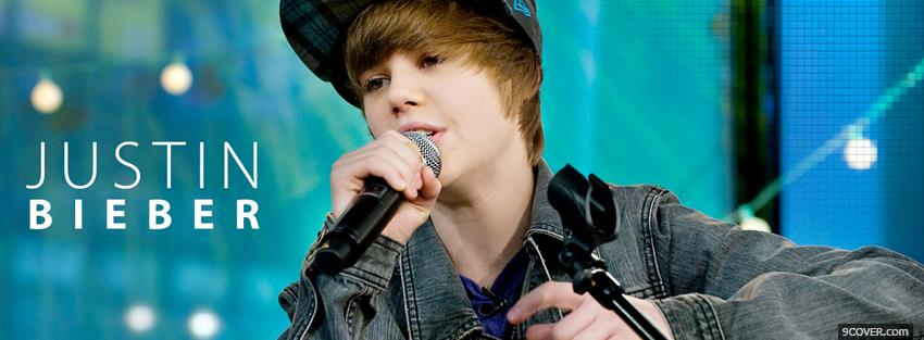 Photo justin bieber singing Facebook Cover for Free