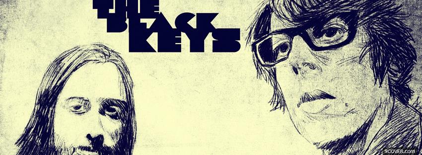 Photo black and white the black keys Facebook Cover for Free