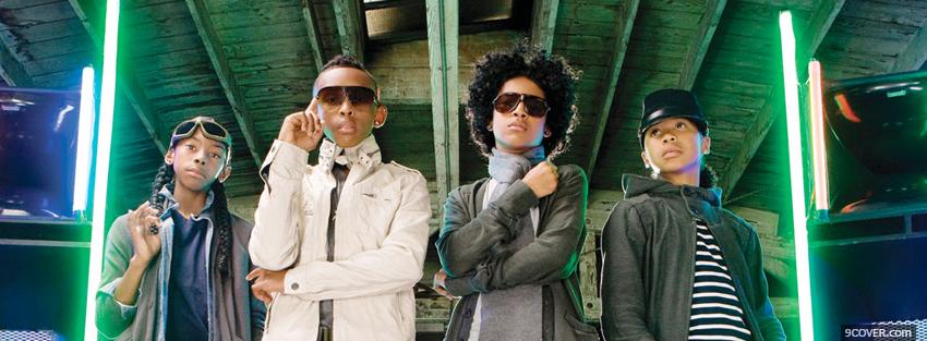 Photo mindless behavior with neons music Facebook Cover for Free