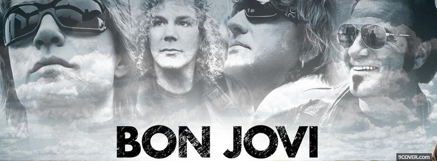 Photo bon jovi band black and white Facebook Cover for Free