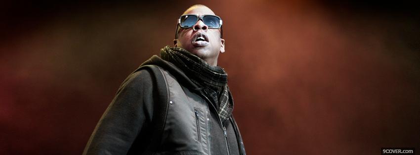 Photo jay z looking up music Facebook Cover for Free