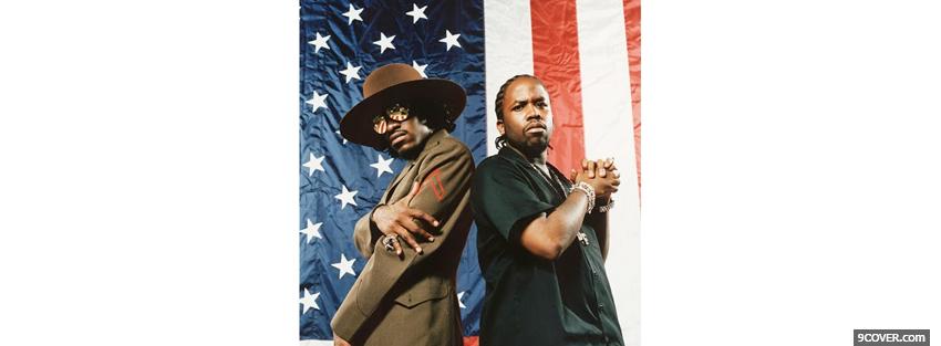 Photo andre 3000 with american flag Facebook Cover for Free