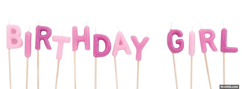 Photo purple birthday girl candles Facebook Cover for Free