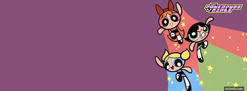 Photo cartoons powerpuff girls all together Facebook Cover for Free