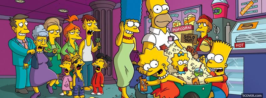 Photo the whole cast of the simpsons Facebook Cover for Free