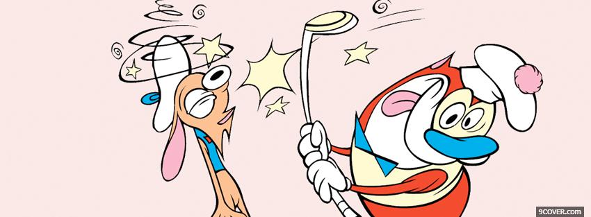 Photo crazy cartoon ren and stimpy Facebook Cover for Free