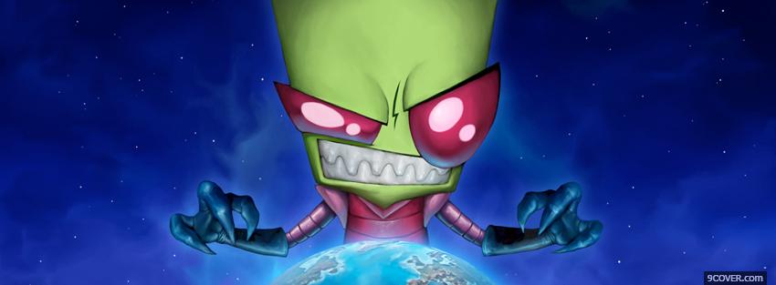 Photo invader zim with the world Facebook Cover for Free