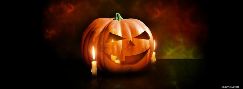 Photo candles with halloween pumpkin Facebook Cover for Free