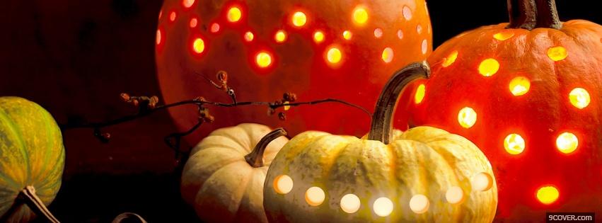 Photo colorful halloween pumpkins Facebook Cover for Free