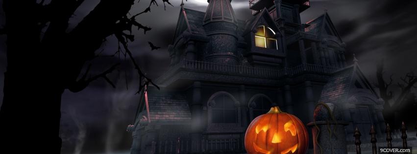 Photo dark and cloudy house Facebook Cover for Free