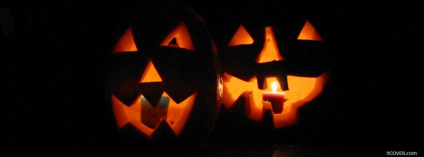 Photo spooky halloween pumpkins Facebook Cover for Free