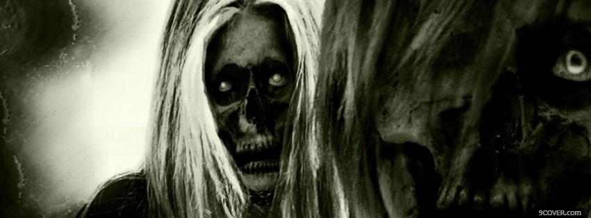 Photo terrifying skeletons halloween Facebook Cover for Free