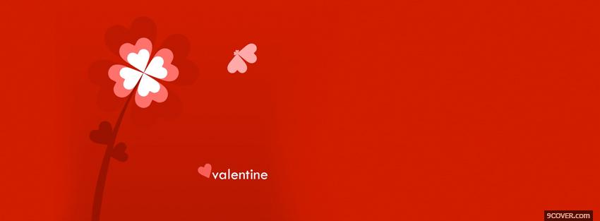 Photo flower and butterfly valentines day Facebook Cover for Free