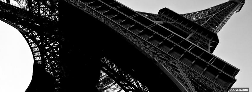 Photo the eiffel tower black and white Facebook Cover for Free