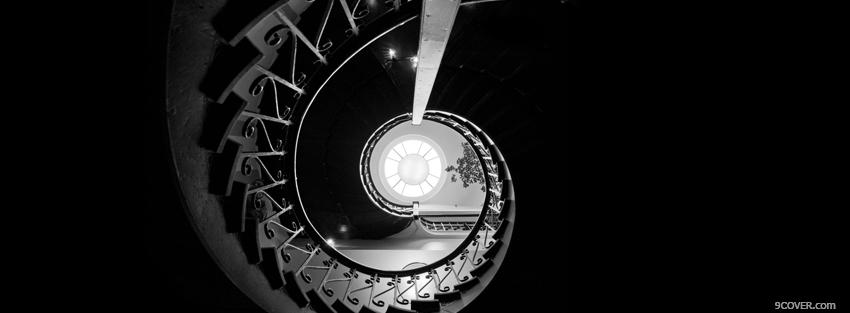 Photo abstract black and white stairs Facebook Cover for Free