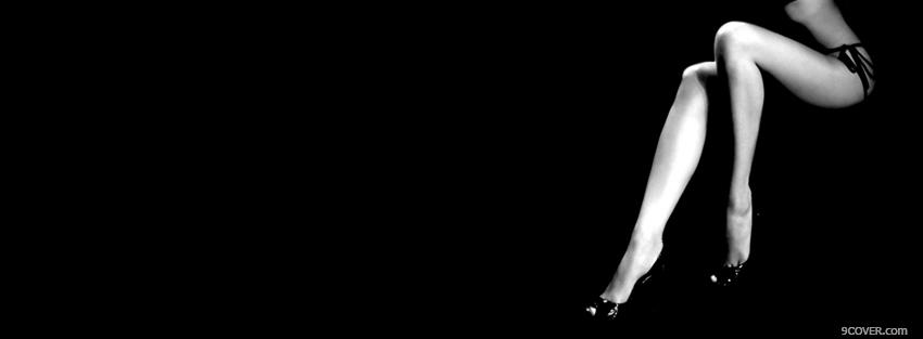 Photo sexy black and white legs Facebook Cover for Free