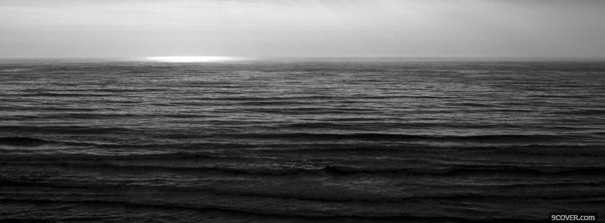 Photo smooth sea black and white Facebook Cover for Free