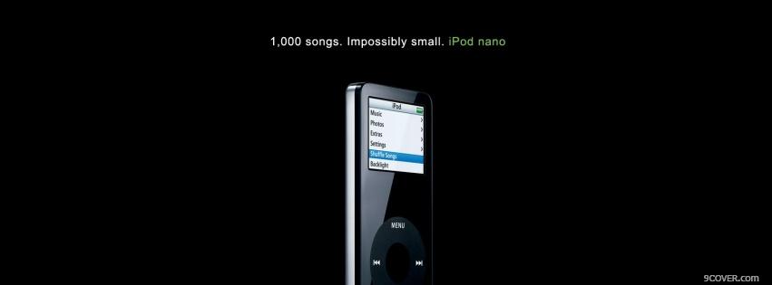 Photo technology black ipod nano Facebook Cover for Free