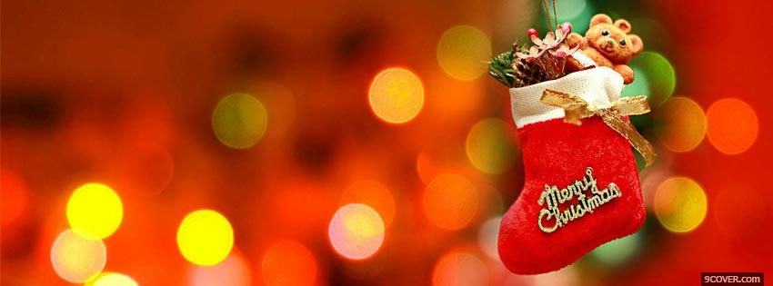 Photo Merry Christmas Lights 2 Facebook Cover for Free
