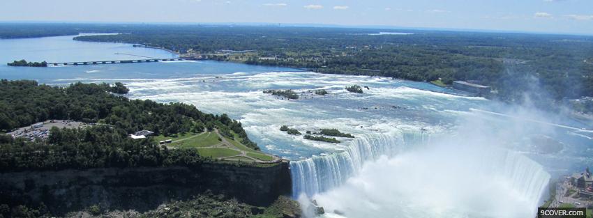 Photo large waterfall nature Facebook Cover for Free