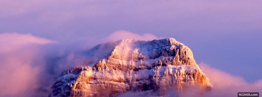 Photo mountain in the clouds Facebook Cover for Free