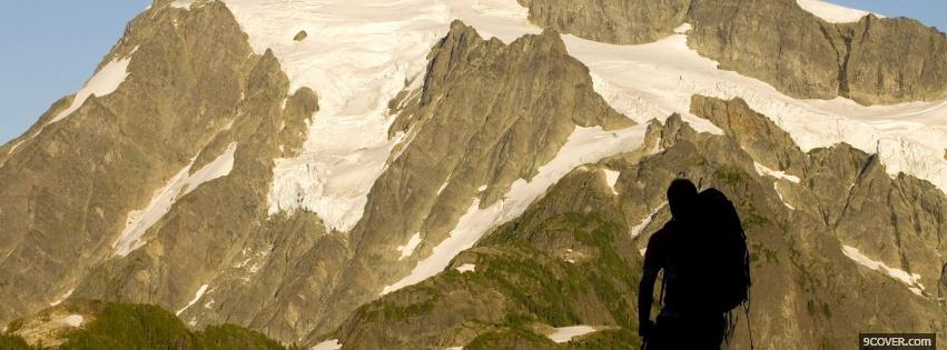 Photo hiker alps nature Facebook Cover for Free