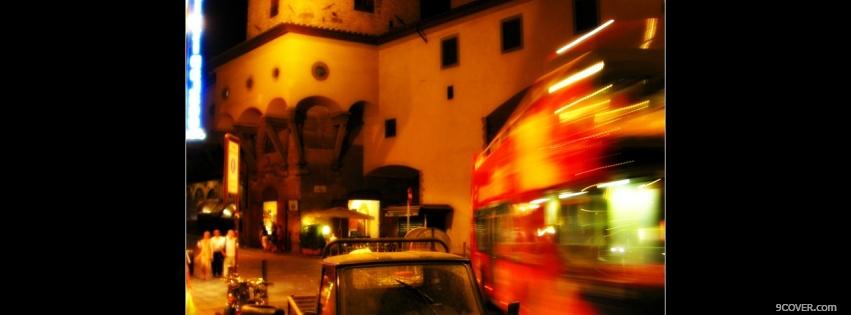 Photo florence night nature Facebook Cover for Free