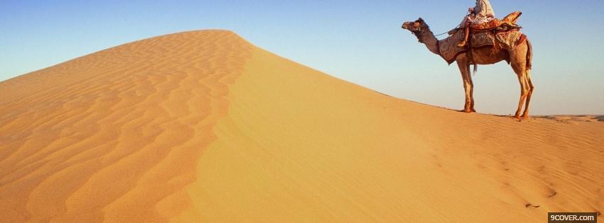 Photo kamel and desert nature Facebook Cover for Free