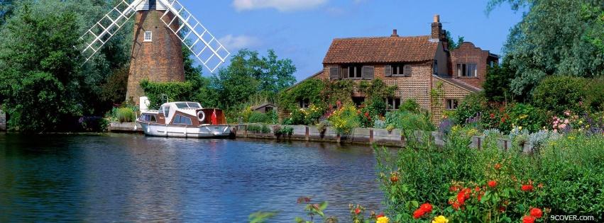 Photo hunsett mill nature Facebook Cover for Free