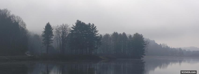 Photo misty forest nature Facebook Cover for Free