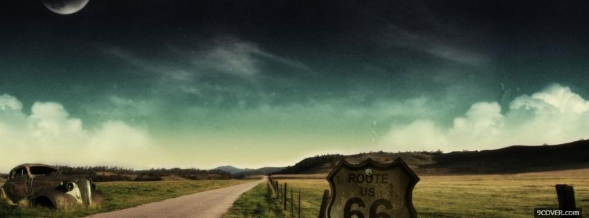 Photo gloomy road nature Facebook Cover for Free