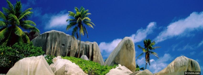 Photo la digue island nature Facebook Cover for Free