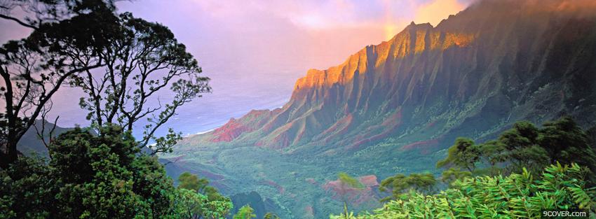 Photo american mountain sunrise nature Facebook Cover for Free