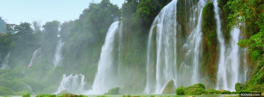 Photo amazing waterfall nature Facebook Cover for Free