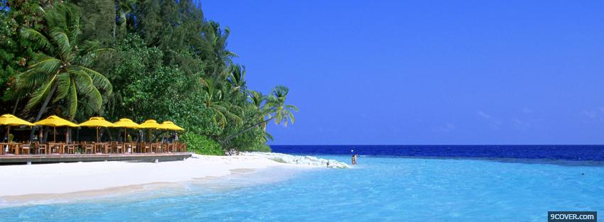 Photo blue water beach nature Facebook Cover for Free
